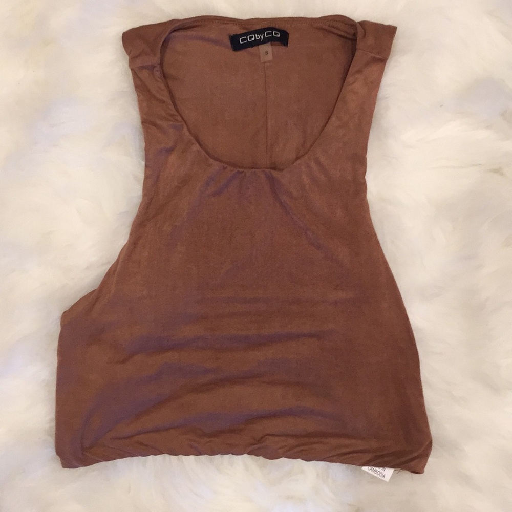 Brown Racerback Crop Top